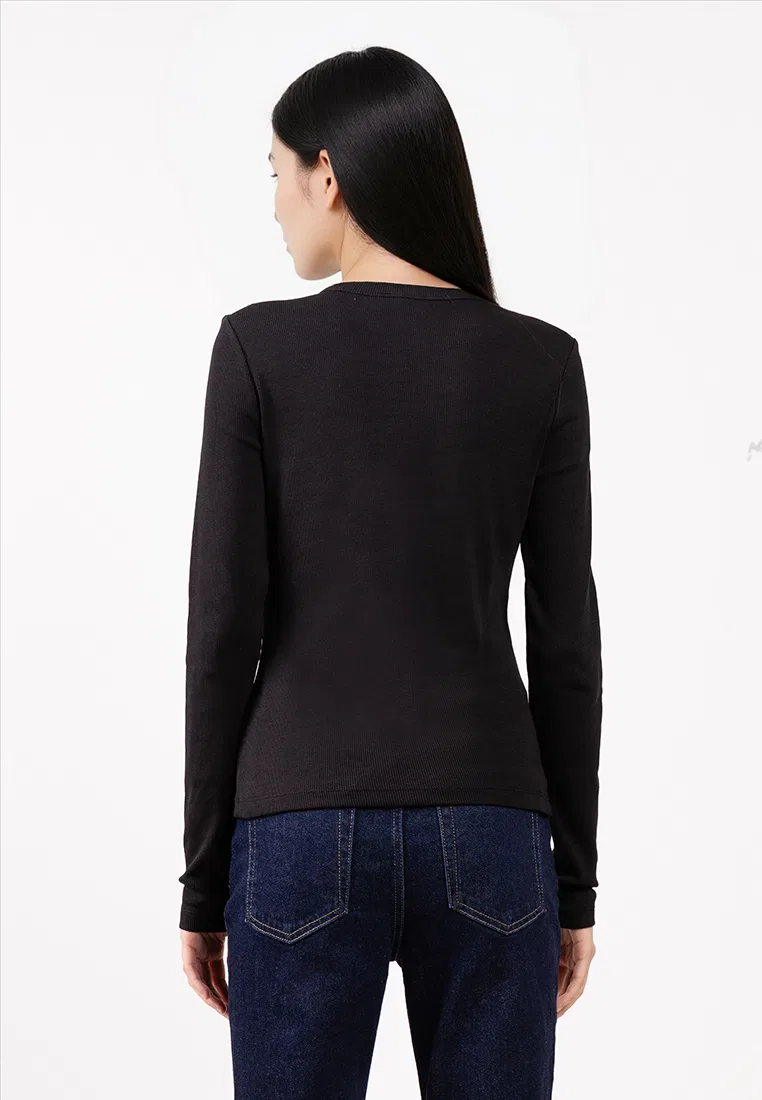 Футболка, классическая, Calvin Klein Jeans, черный — фото 2