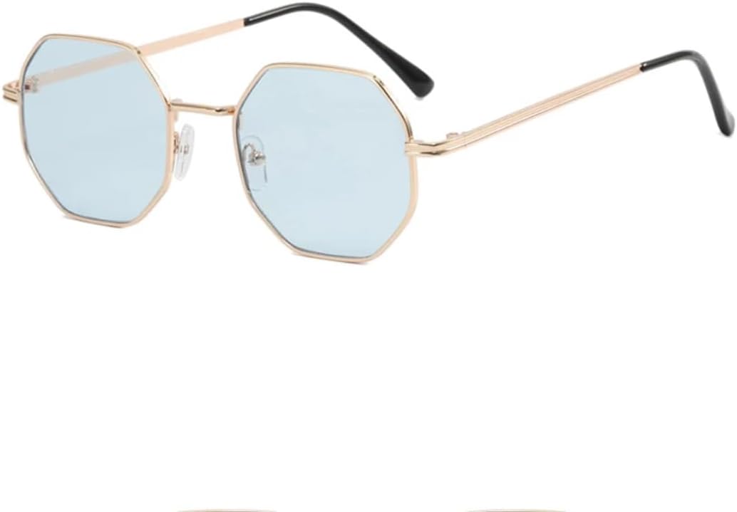 

Солнцезащитные очки с защитой UV400 | Металлическая оправа, линзы конфетного цвета | Для женщин и мужчин, для занятий спортом на открытом воздухе и вождения DSVIGF, Gold Blue