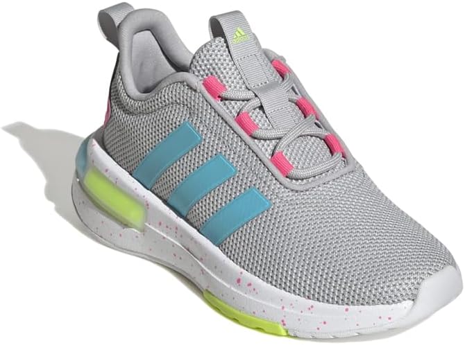 Кроссовки для девочек adidas Kids Racer Tr23 на шнуровке, повседневные - серые — фото 2