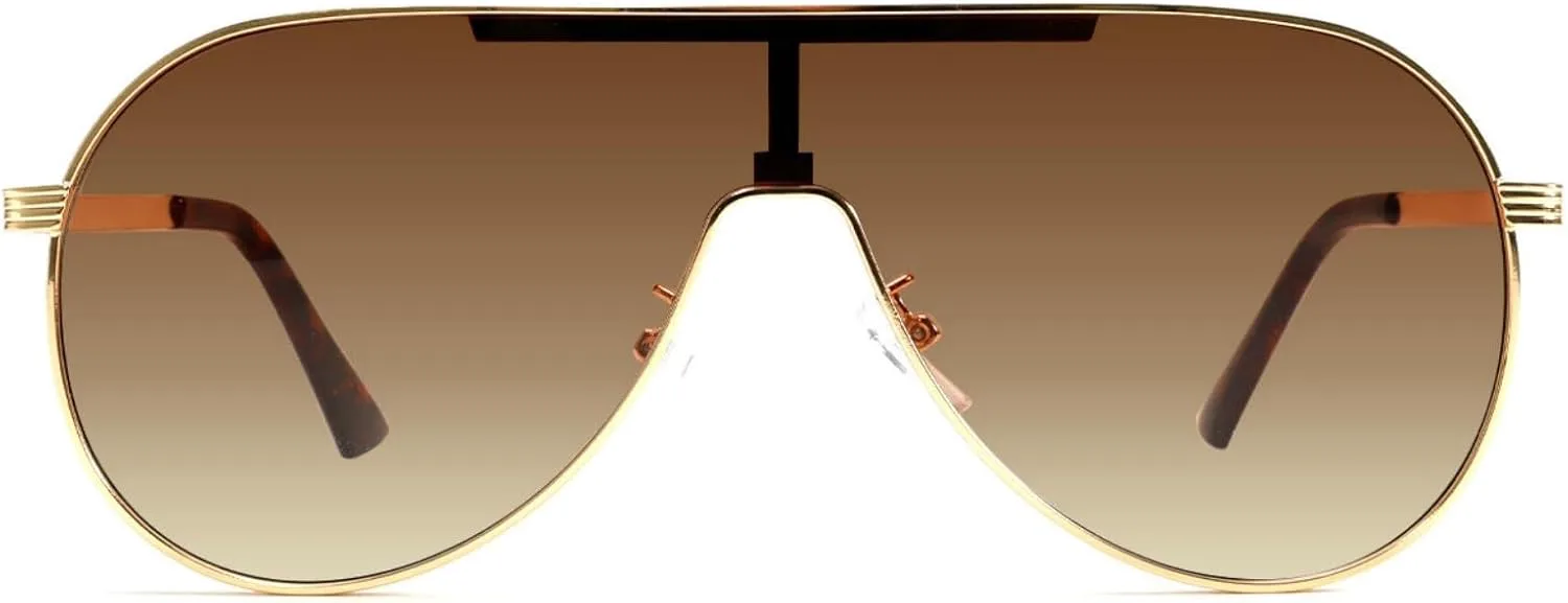 

Willochra Большие солнцезащитные очки-пилот для женщин 2026 Роскошная винтажная металлическая оправа Солнцезащитные очки UV400 для женщин Модные очки, C4