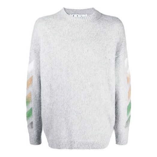 

Свитер ss21 logo printing stripe knit gray Off-White, серый
