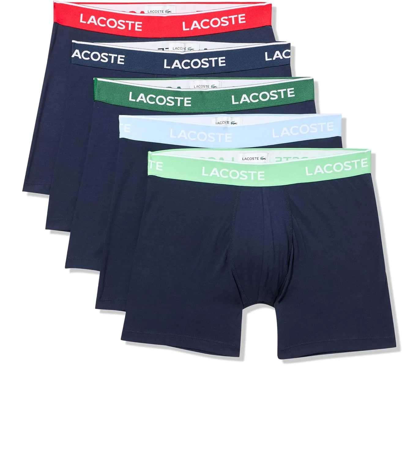Боксеры хлопковые с эластаном Lacoste, темно-синий/зеленый/красный