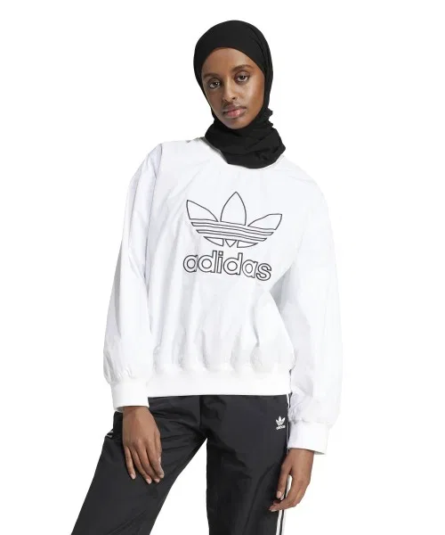 adidas Originals ADICOLOR WOVEN NYLON OUTLINE TREFOIL CREW (Свитшот Adidas Originals Adicolor Woven Nylon Outline Trefoil Crewneck)