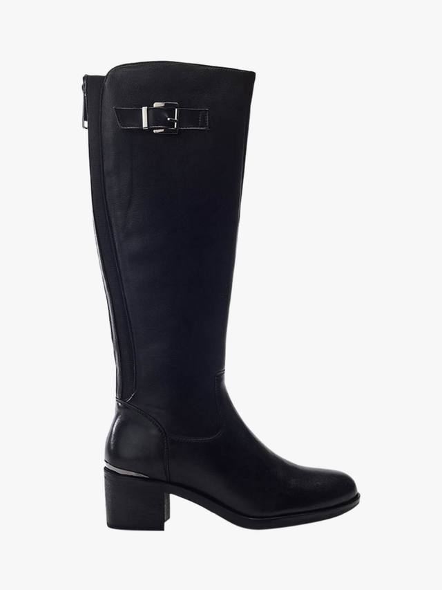 Высокие кожаные ботинки Sansho до колена Moda in Pelle, Black