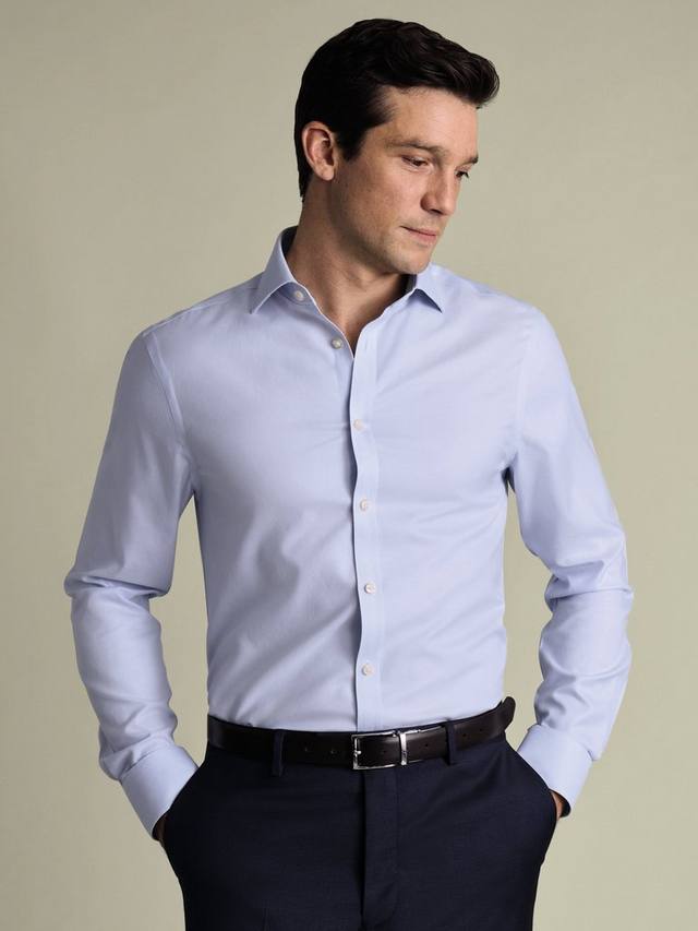 

Немнущаяся рубашка из твила Charles Tyrwhitt, Ice Blue