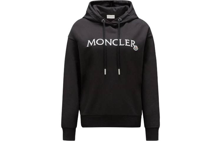 

Худи с вышитым логотипом и шнурком Moncler, черный