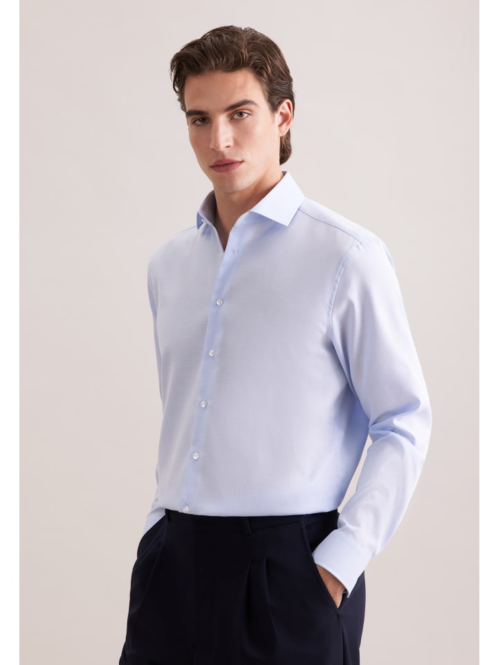 

Seidensticker Деловая рубашка, стандартный размер, средне-синего цвета