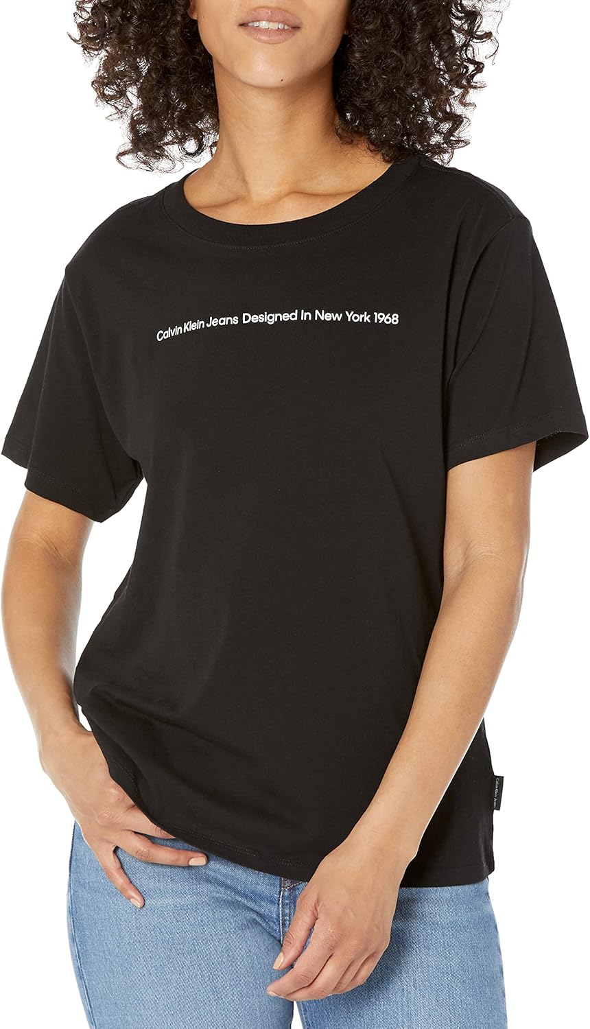 

Женская джинсовая футболка Calvin Klein Photoreel Tour, Black, Черный, Женская джинсовая футболка Calvin Klein Photoreel Tour, Black