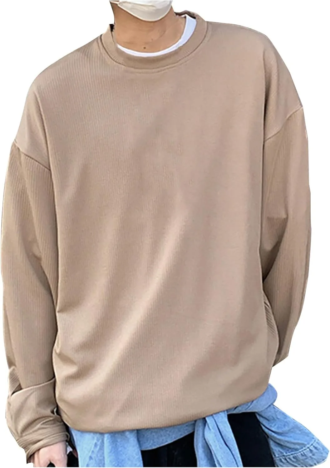 

Мужская футболка с длинным рукавом Casual Plus Size Loose Fitted