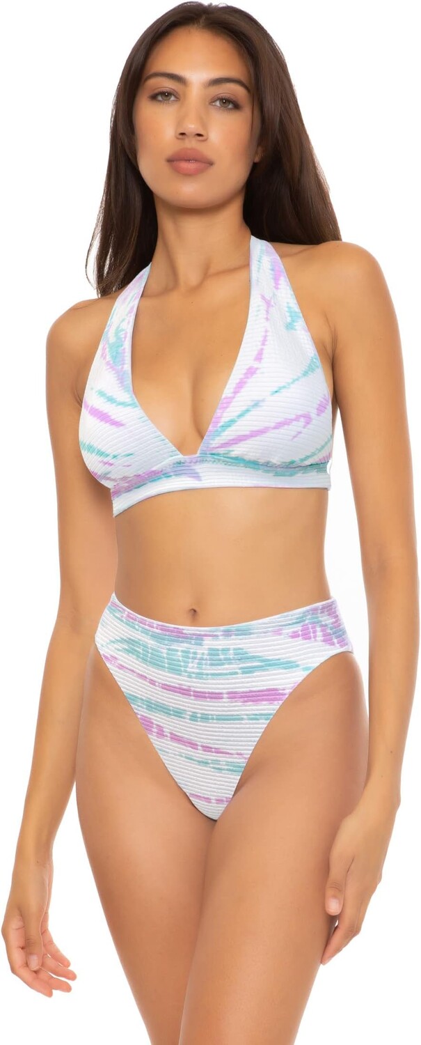 

Плавки BECCA Iconic Danielle Pucker Rib High-Waist Bottoms, цвет Orchid/Jasper