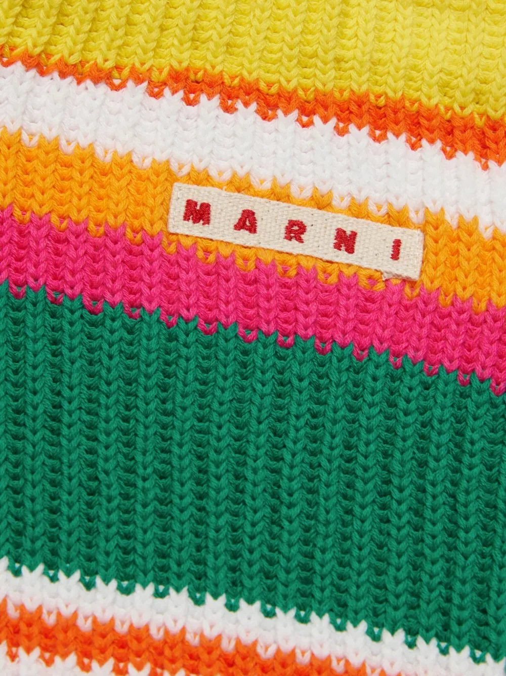 Вязаные полосатые шорты Marni Kids, оранжевый — фото 3