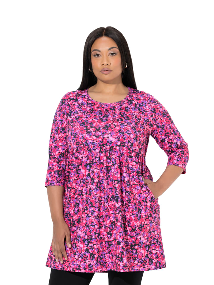 

Ulla Popken Длинная футболка черного цвета, Черный, Ulla Popken Длинная футболка черного цвета