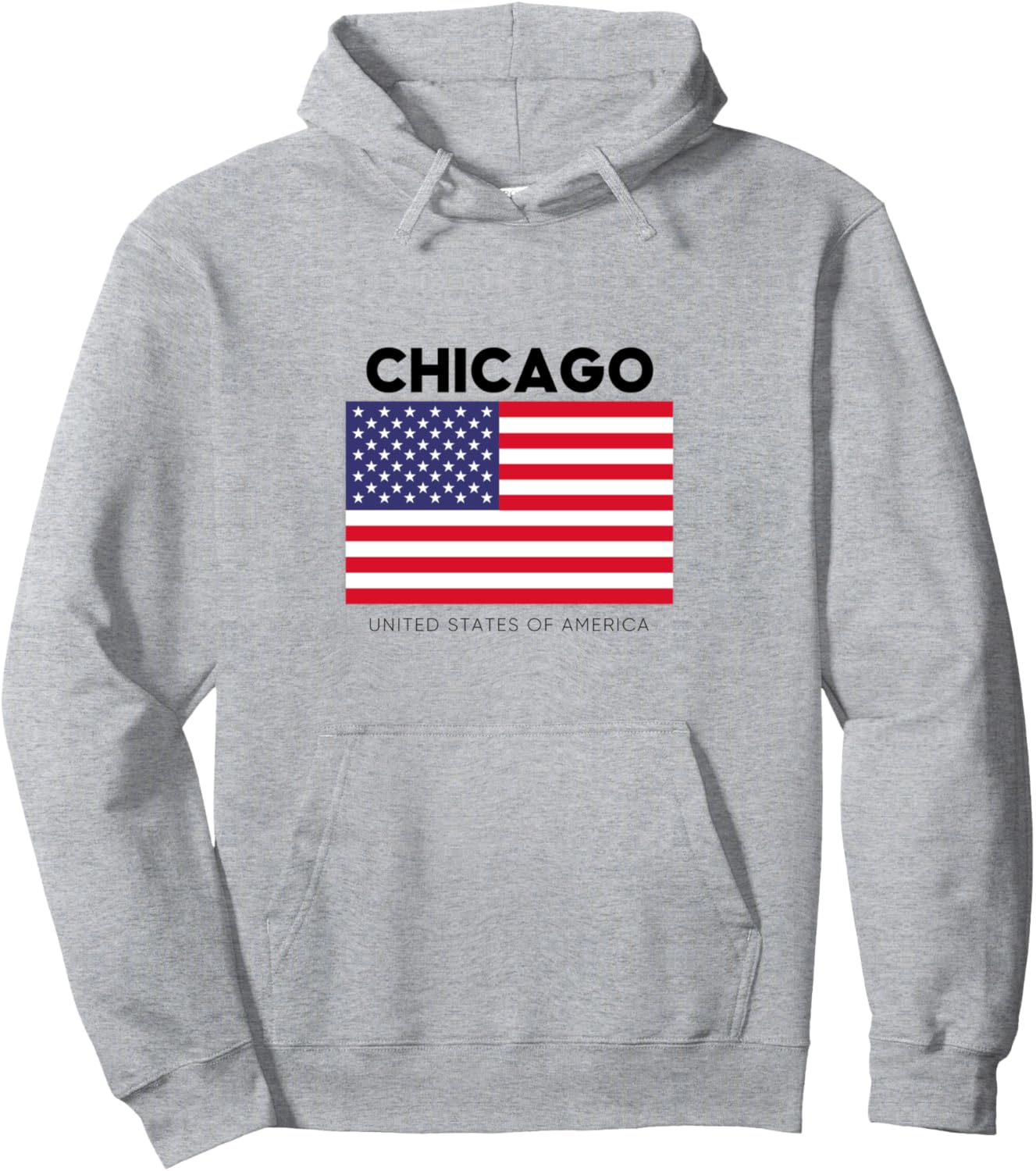 

Крутая толстовка с изображением флага США и надписью «Чикаго», толстовка с надписью «Чикаго» Bahaa'S Tee, серый