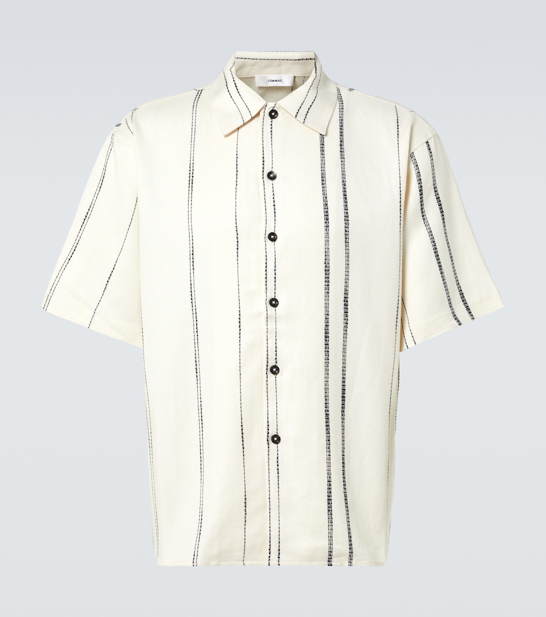 

Полосатая рубашка из льна и хлопка Commas, Cream/Black