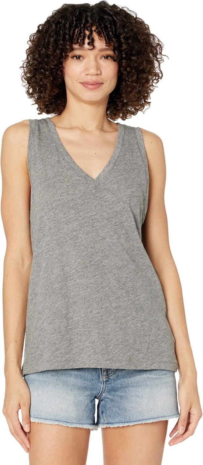 

Майка Whisper Cotton V-Neck Tank Madewell, цвет Heather Iron