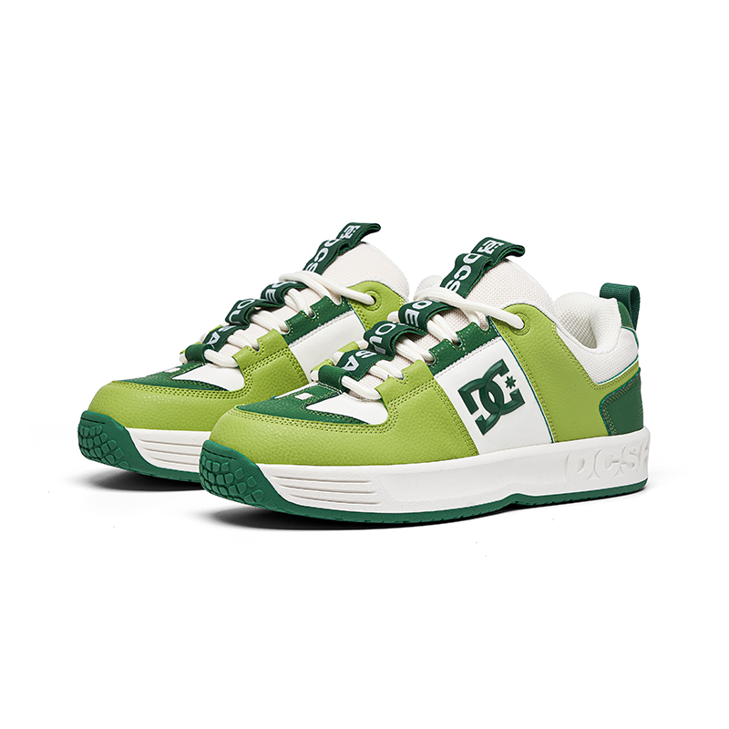 DC Shoes Лайнкс Про лоу-топ скейтборд обувь мужские бело-зеленые, цвет White Green — фото 3