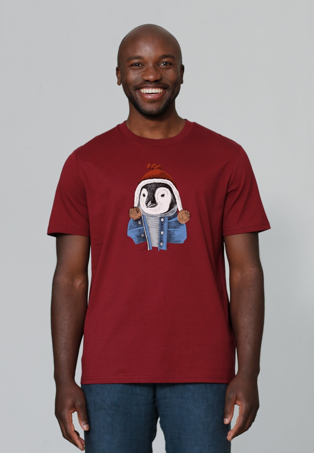 

Футболка с принтом PINGUIN watapparel, темно-красный