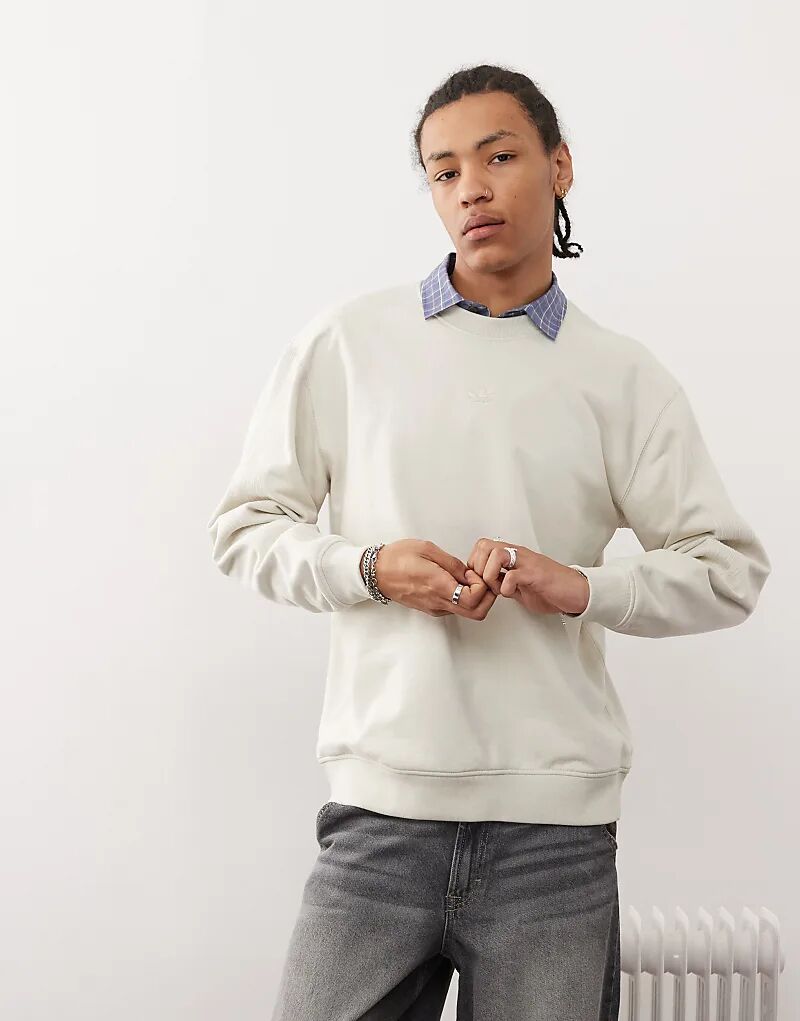 

Толстовка Premium Essentials Crew бежевого цвета adidas Originals