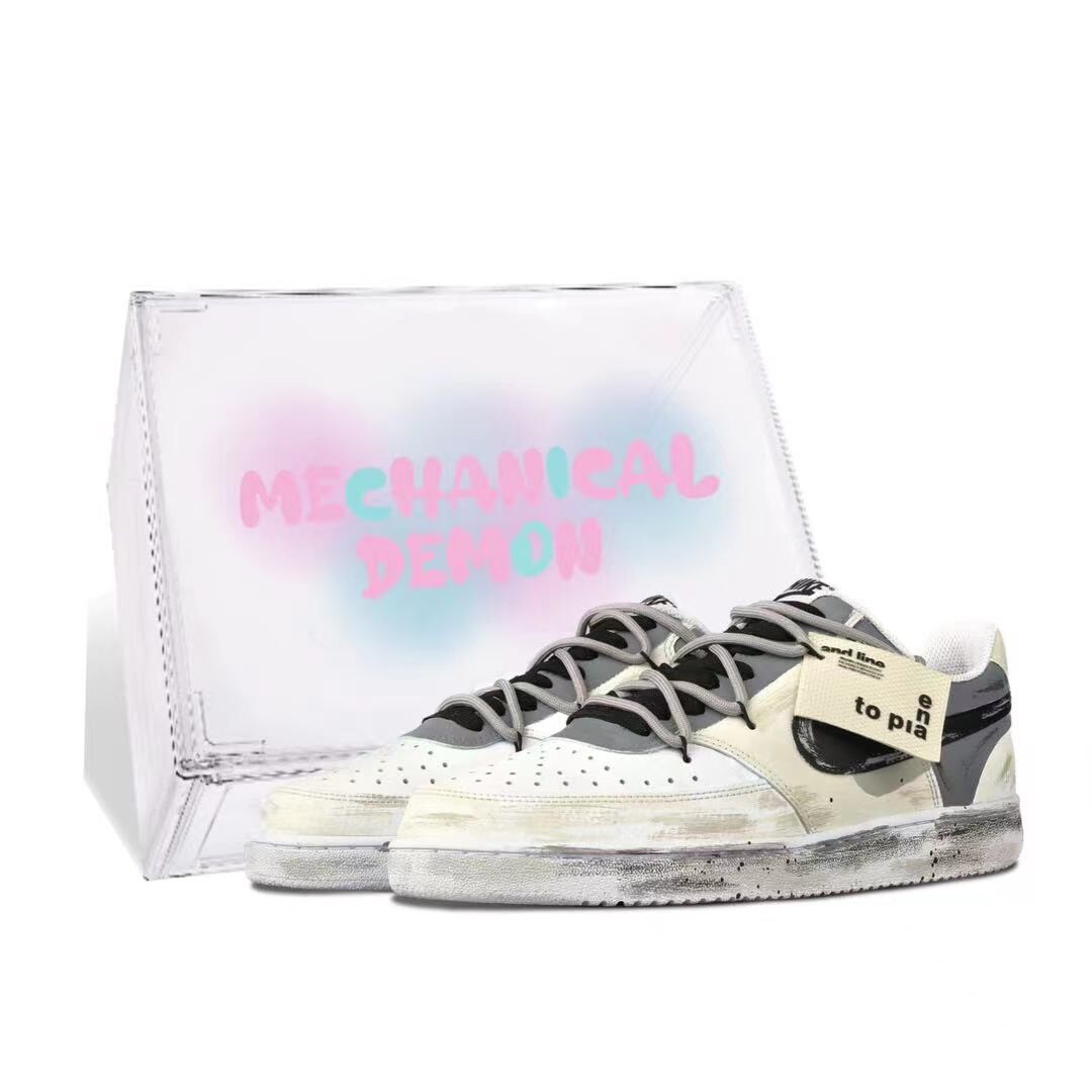 

Кроссовки Nike Court Vision 1 Skateboarding Shoes Men Low-top Beige/Gray, цвет Off White