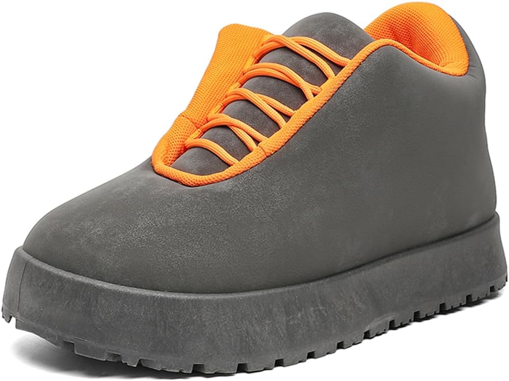 

Мужские платформенные кроссовки Легкие Комфортные Шнуровка Скейт обувь Пухлые Модные повседневные туфли Zhoupulp, серый