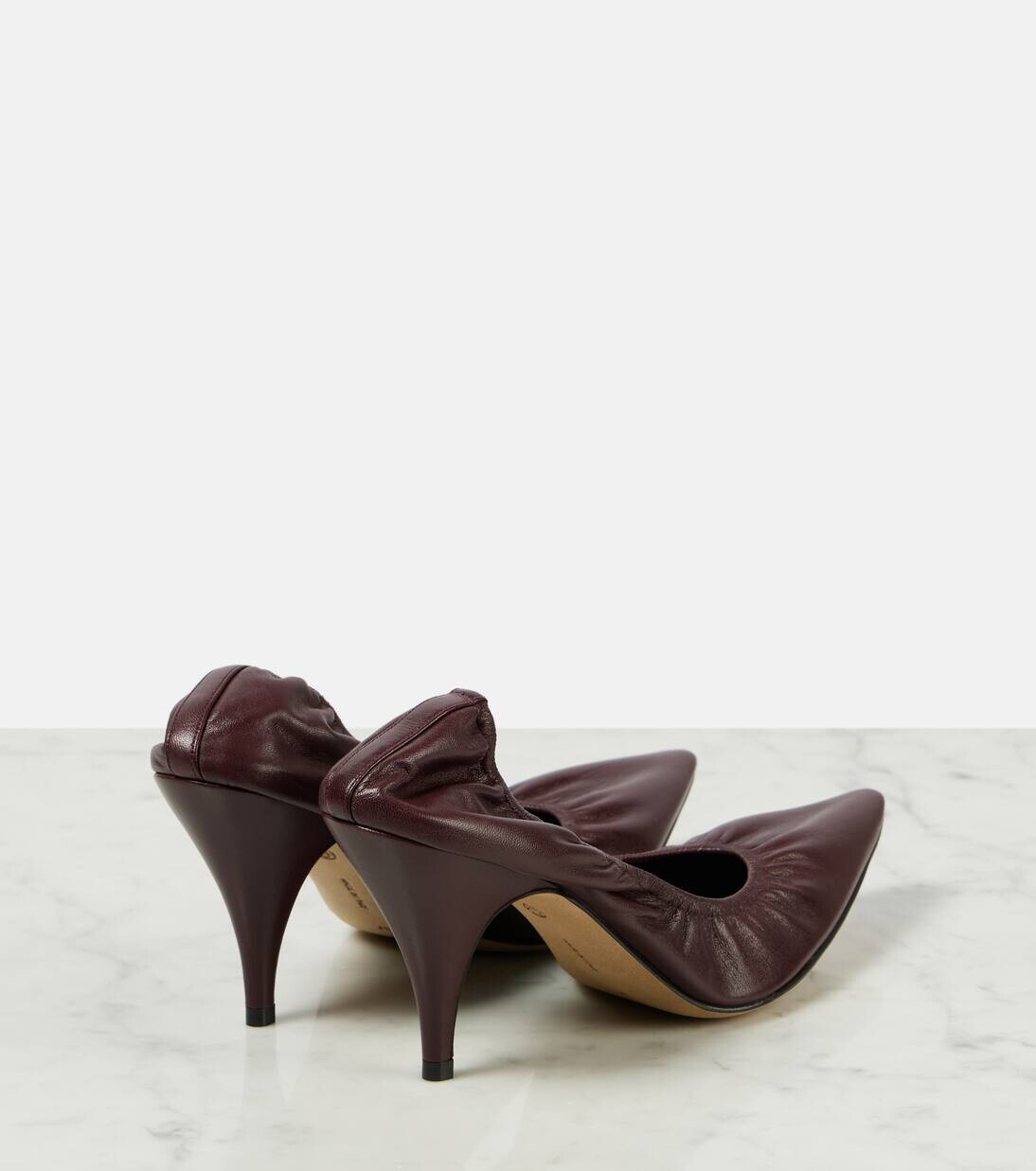 Туфли-лодочки Liisa 80 из кожи The Row, цвет bordeaubergine — фото 2