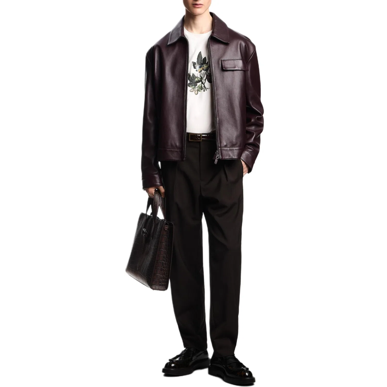 Футболка с фиговым принтом EMPORIO ARMANI, Starlight White — фото 4
