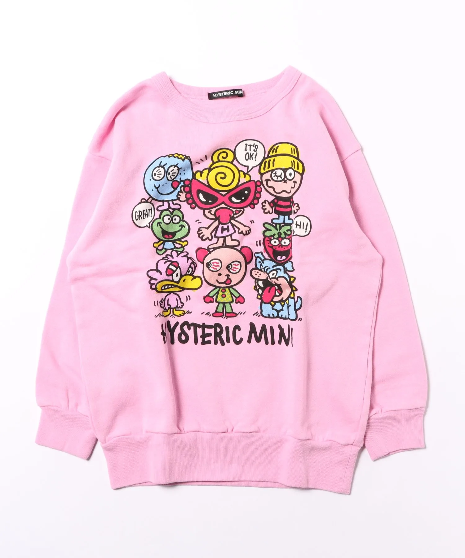 Детская футболка с начёсом HYSTERIC MINI WE'RE A HAPPY FAMILY светло-розовая
