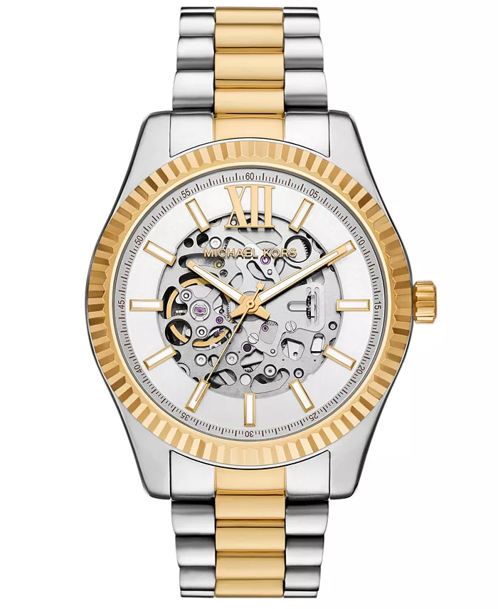 

Мужские часы Lexington Automatic с двухцветным корпусом из нержавеющей стали, 45 мм Michael Kors