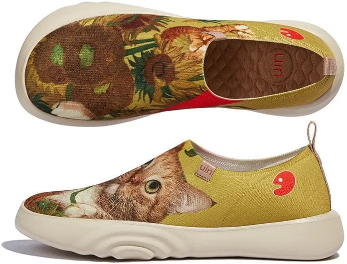 Лоферы повседневные UIN, модель Slip On Casual Loafers, цвет Sunflowers and Cat 4