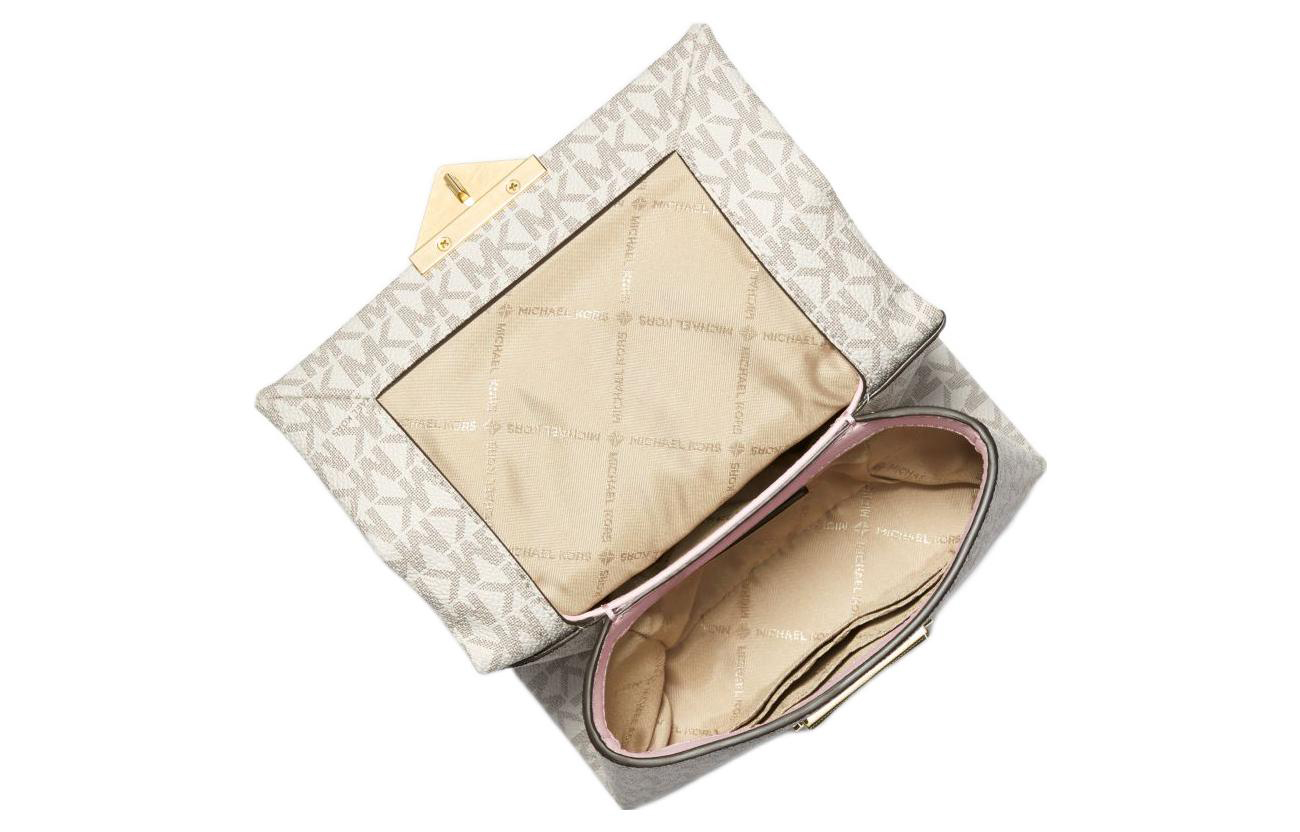 

Сумка через плечо Cece Canvas с хлопковыми лямками, женская, бело-розовая, MICHAEL KORS