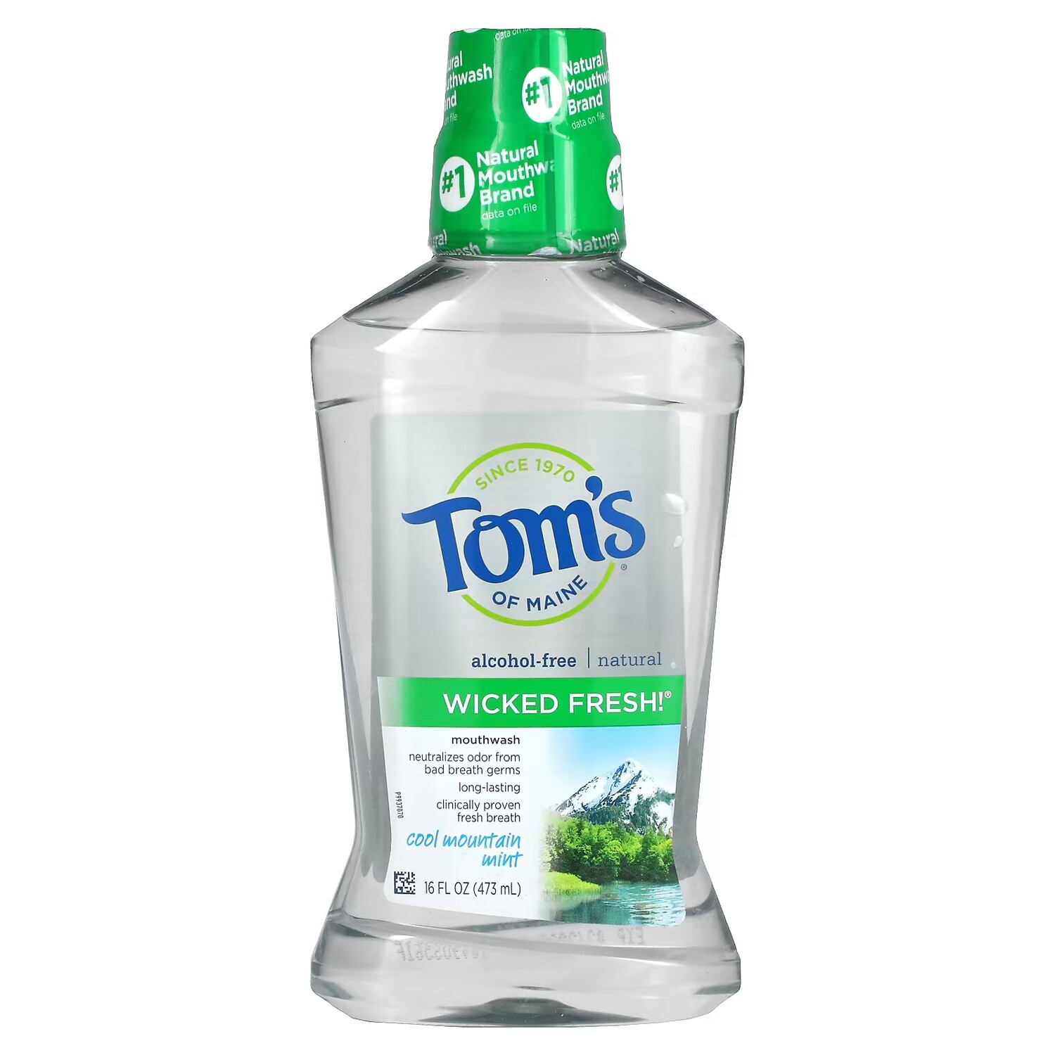 

Том из штата Мэн Wicked Fresh! Ополаскиватель для рта Cool Mountain Mint, 16 жидких унций (473 мл) Tom's of Maine