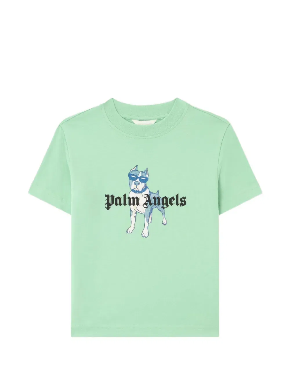 Футболка с собачьим принтом Palm Angels Kids, зеленый