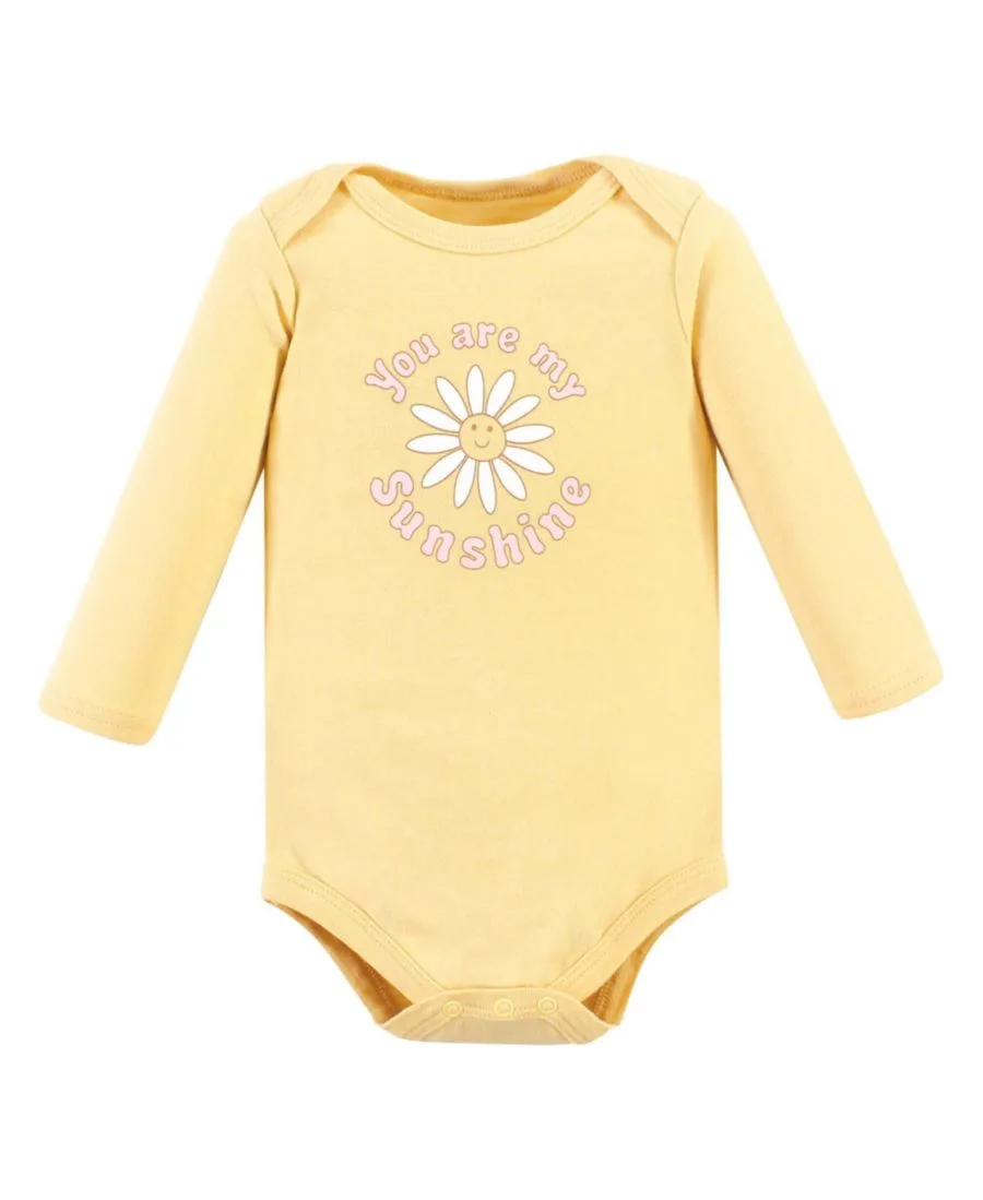 Комплект из 3 хлопковых боди с длинными рукавами Hudson Baby, Peace Love Flowers — фото 4
