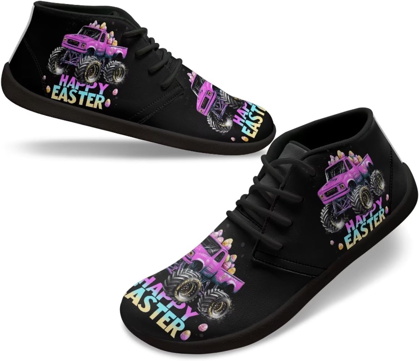 

Мужские низкие кроссовки из ПУ-кожи, обувь, широкие носки, прогулочные кроссовки с нулевым перепадом, нескользящие повседневные спортивные кроссовки, размеры США 5-14 Qoiuvncy, Happy Easter Truck