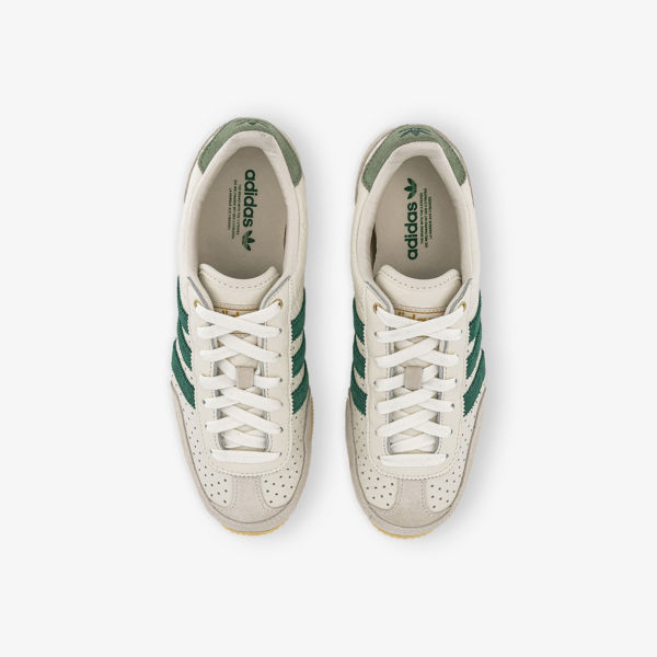 Кроссовки кожаные Adidas Japan, белый / зеленый — фото 2