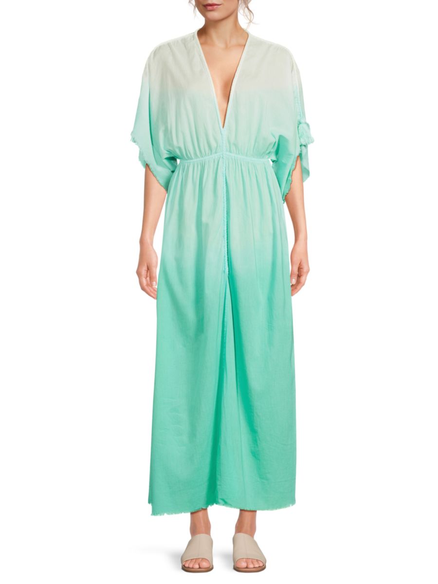 

Платье макси из хлопка с эффектом омбре La Moda Clothing, цвет Teal