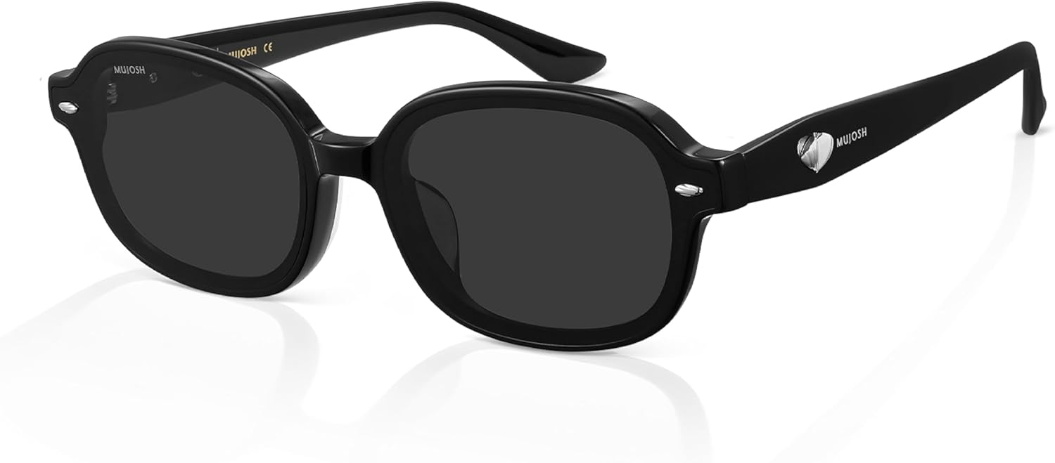 

MUJOSH Модные ретро-солнцезащитные очки в стиле 90-х и Y2K, прямоугольные, поляризованные, для женщин и мужчин, эксклюзивный бренд очков EssilorLuxottica, Obsidian Black/Pure Gray Polarized