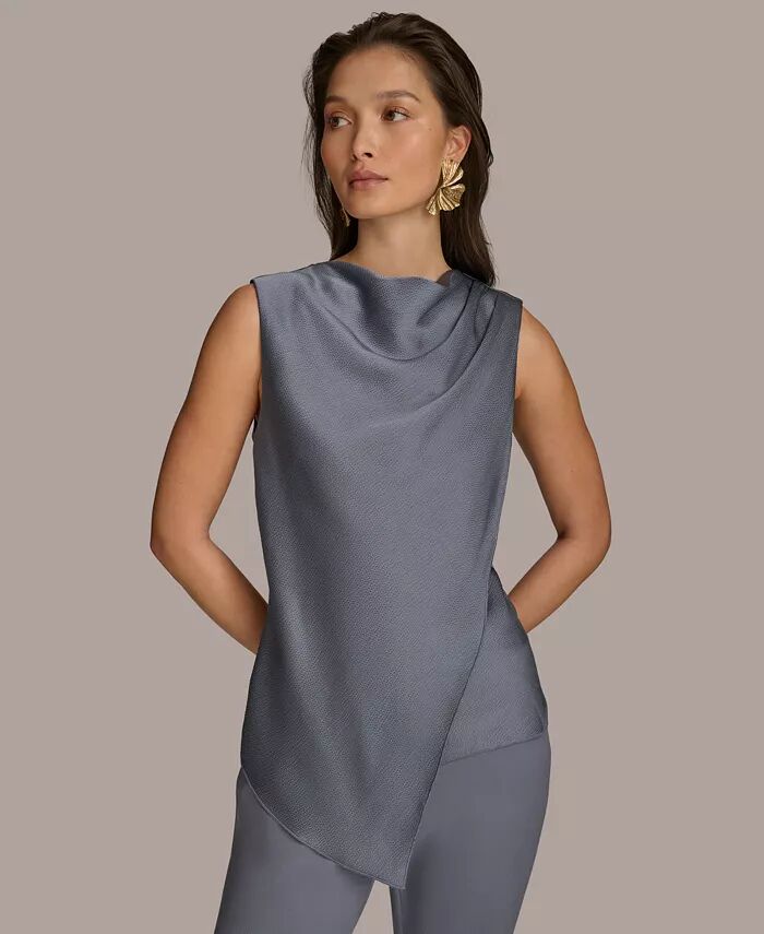 

Женский атласный топ без рукавов Donna Karan New York, серый