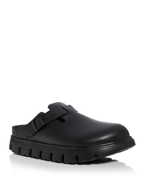 Женские изысканные массивные сабо Boston на платформе Birkenstock, цвет Black