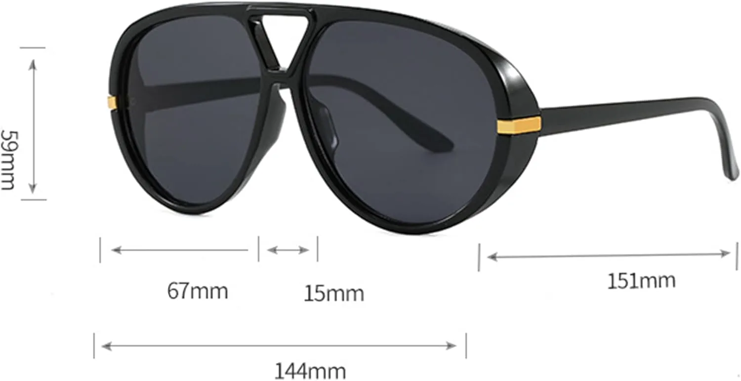 

bullabulling Модные большие солнцезащитные очки-пилот для женщин и мужчин в стиле ретро, ​​с большой круглой оправой, винтажные женские солнцезащитные очки-щитки, Tea