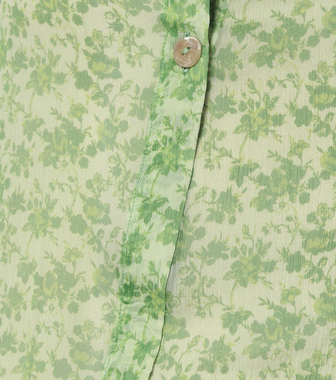 Платье миди из шелкового шифона с цветочным принтом Acne Studios, Fern Green — фото 4