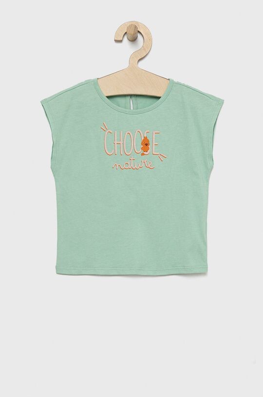 

Детский хлопковый топ United Colors of Benetton, зеленый