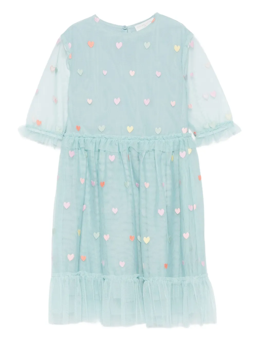 

Платье из тюля с украшением в виде сердечек Stella McCartney Kids, серый