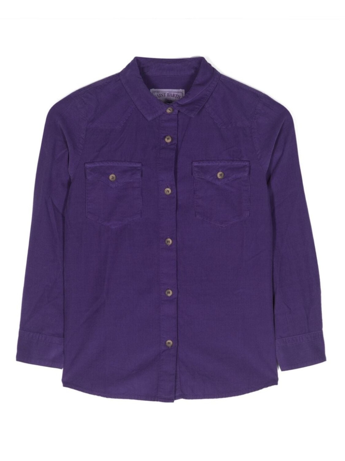 

Mc2 Saint Barth rhinestone-logo cotton shirt, фиолетовый