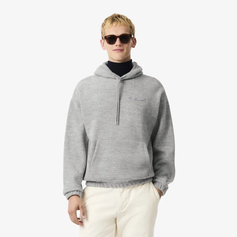Мужское худи Paris Pack из фланели меланжевое серое от Lacoste