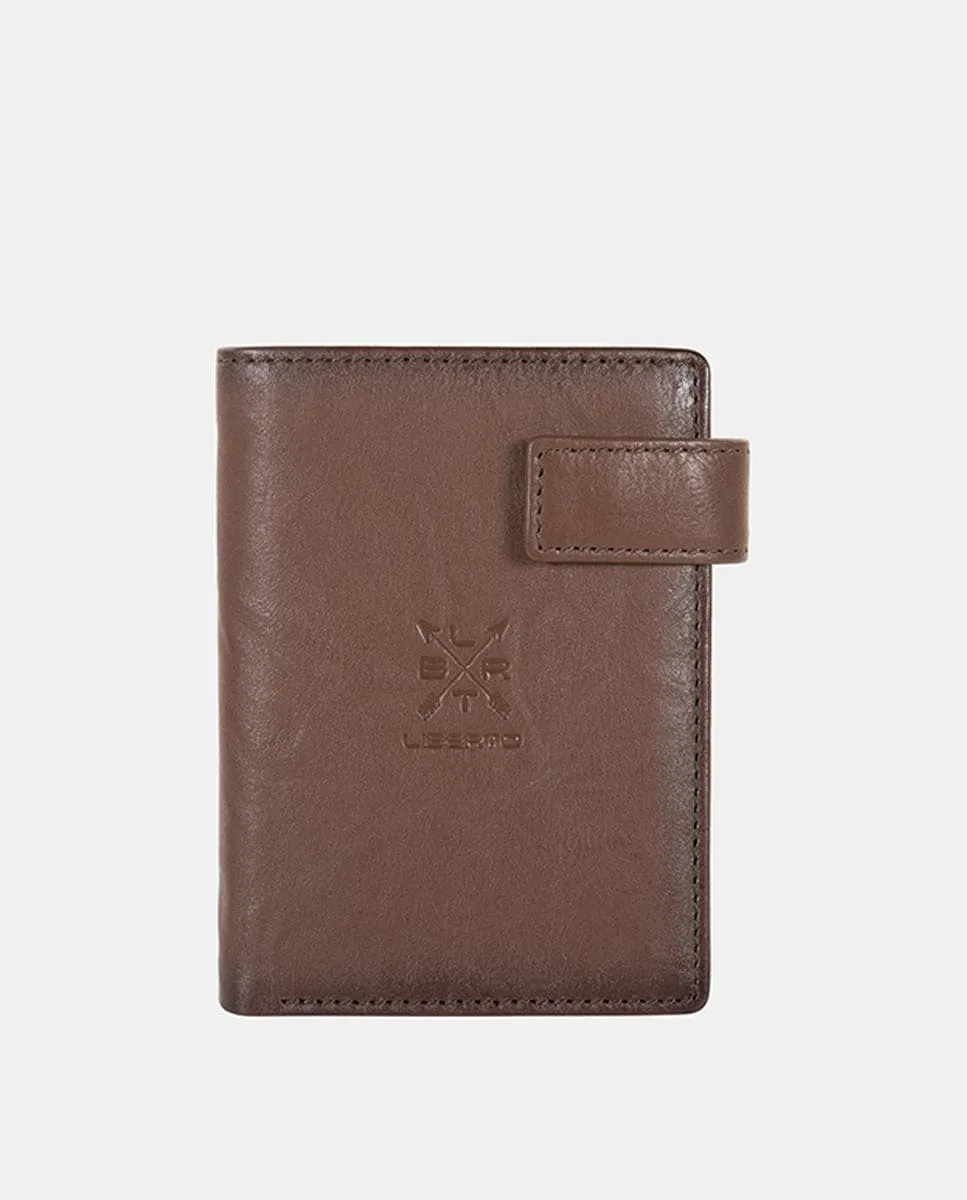 

Вертикальный кошелек с отделением для монет и застежкой Liberto, коричневый