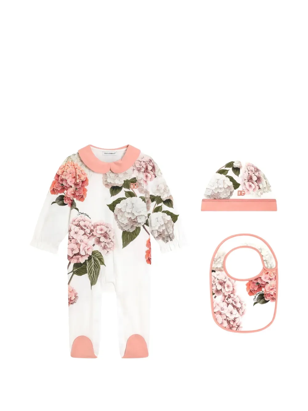 Подарочный набор из трех предметов с принтом Hydrangea Dolce & Gabbana Kids, белый — фото 2