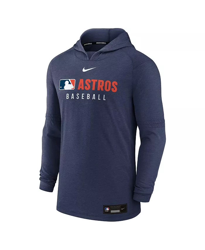 Мужская худи из трикотажа с эффектом хизер в цвете navy из коллекции Authentic Collection Houston Astros Nike — фото 3