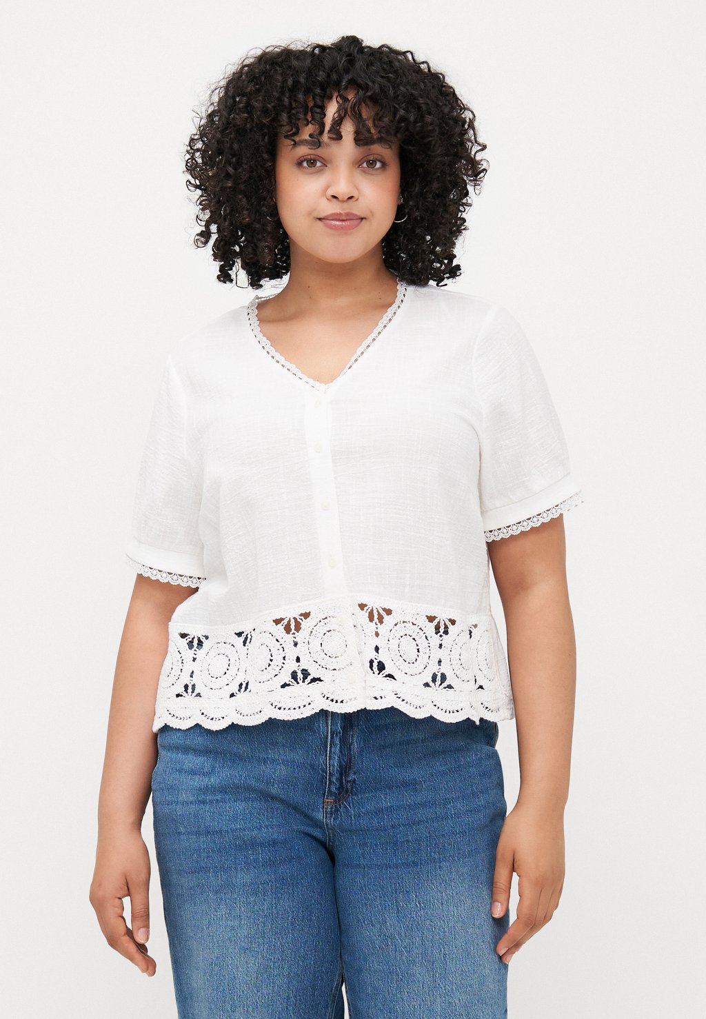 

Блуза CARNADIA LIFE V NECK ONLY Carmakoma, кремовый