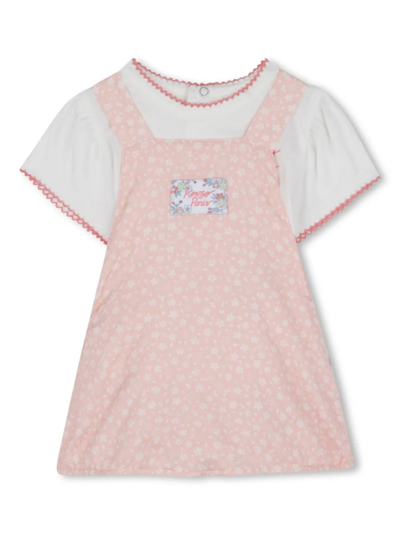 

Kenzo Kids комплект из футболки и комбинезона с принтом, белый